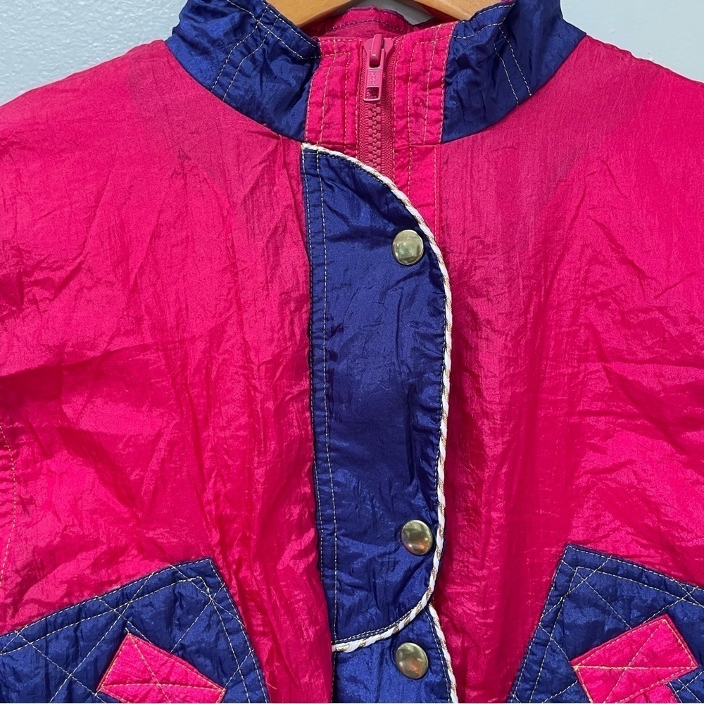 Christie Brooks Vintage 80s 90s Pink Purple Windbreaker Jacket Girls M 10-12 - Picture 4 of 8